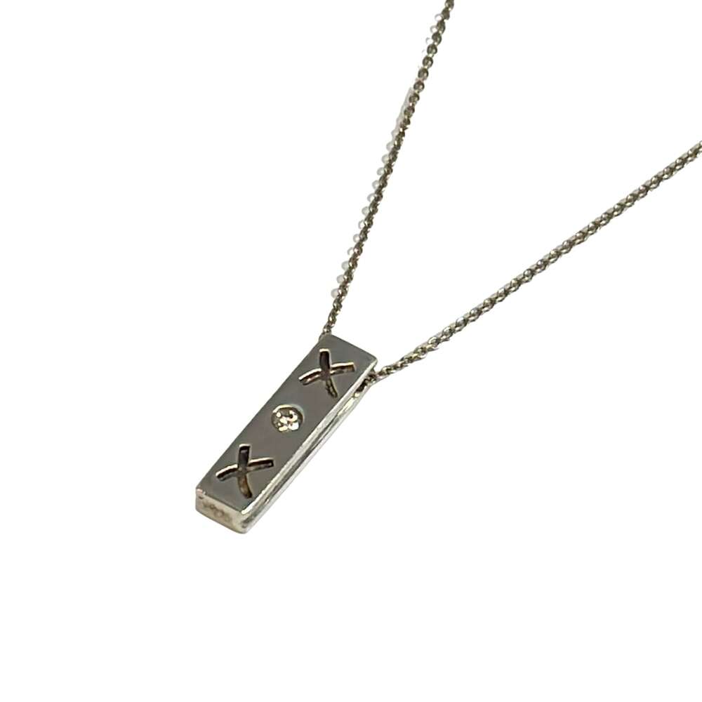 Tiffany & Co. Kiss Bar Necklace Diamond Silver
